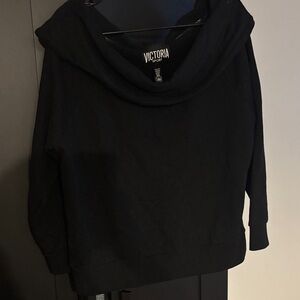 Victoria Sport Black Off-the-Shoulder Sweater